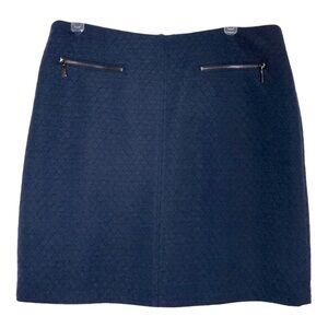 NEW - LAUNDRY By SHELLI SEGAL Quilted Textured Navy Blue Skirt w Pockets Size 10